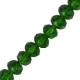Faceted glass rondelle beads 4x3mm Fairway green pearl shine coating